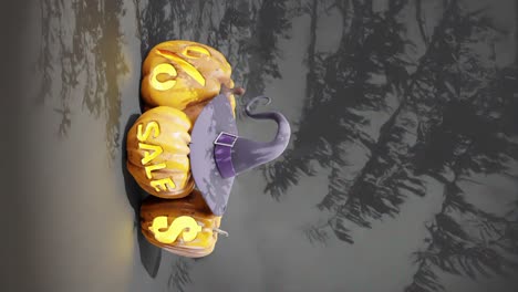 animación festiva de halloween publicidad de calabazas para ventas en línea