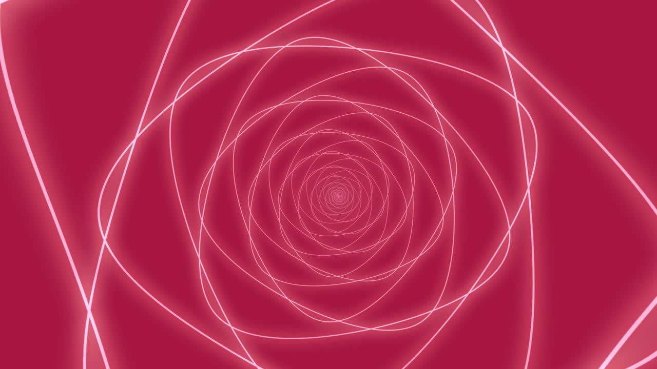 Loopable abstract digital neon tunnel background. 4K futuristic sparkling animation pattern that moves forward with pink and magenta colors. Technology and cyber concept with copy space