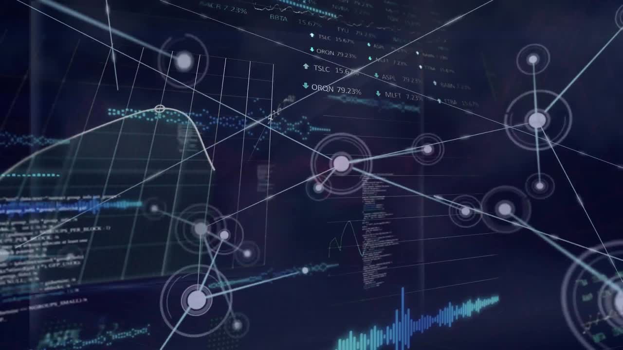 Animation of data processing over network of connections