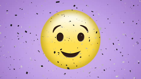 animación del icono del emoji feliz en un fondo rosa