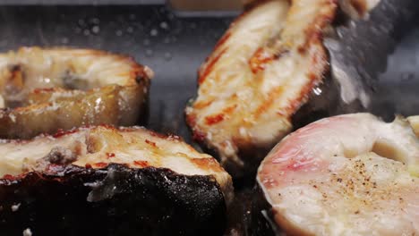 grilled fish in a frying pan