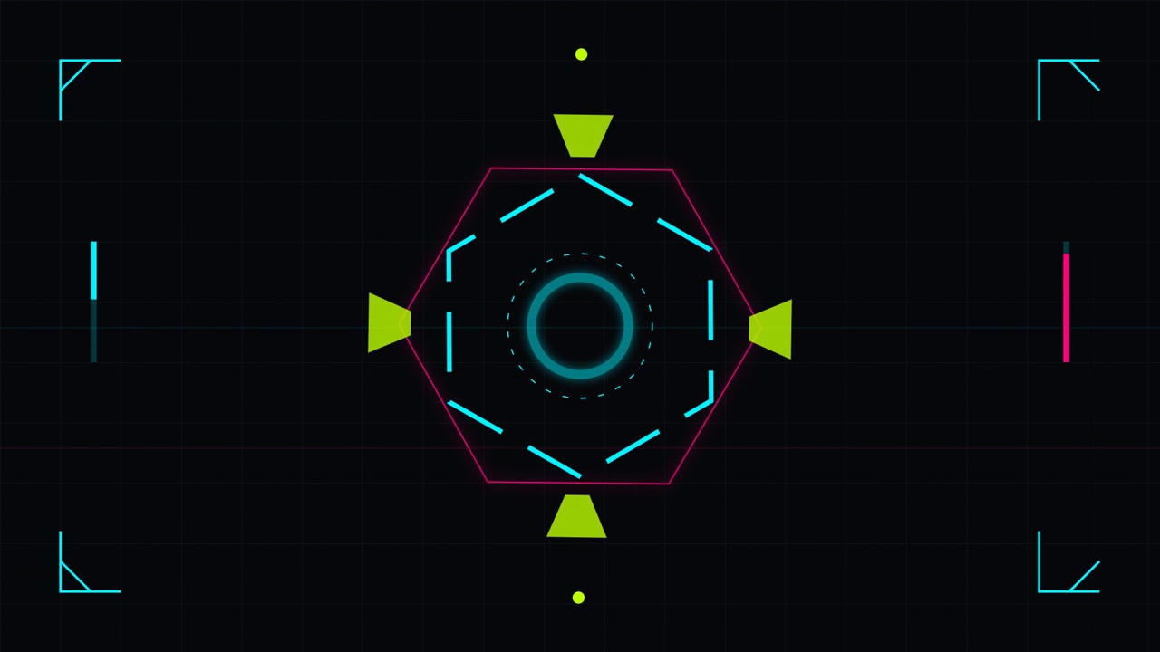 Futuristic Hexagonal HUD Interface Animation