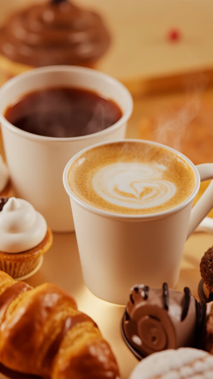 Assortment of Coffee and Pastries