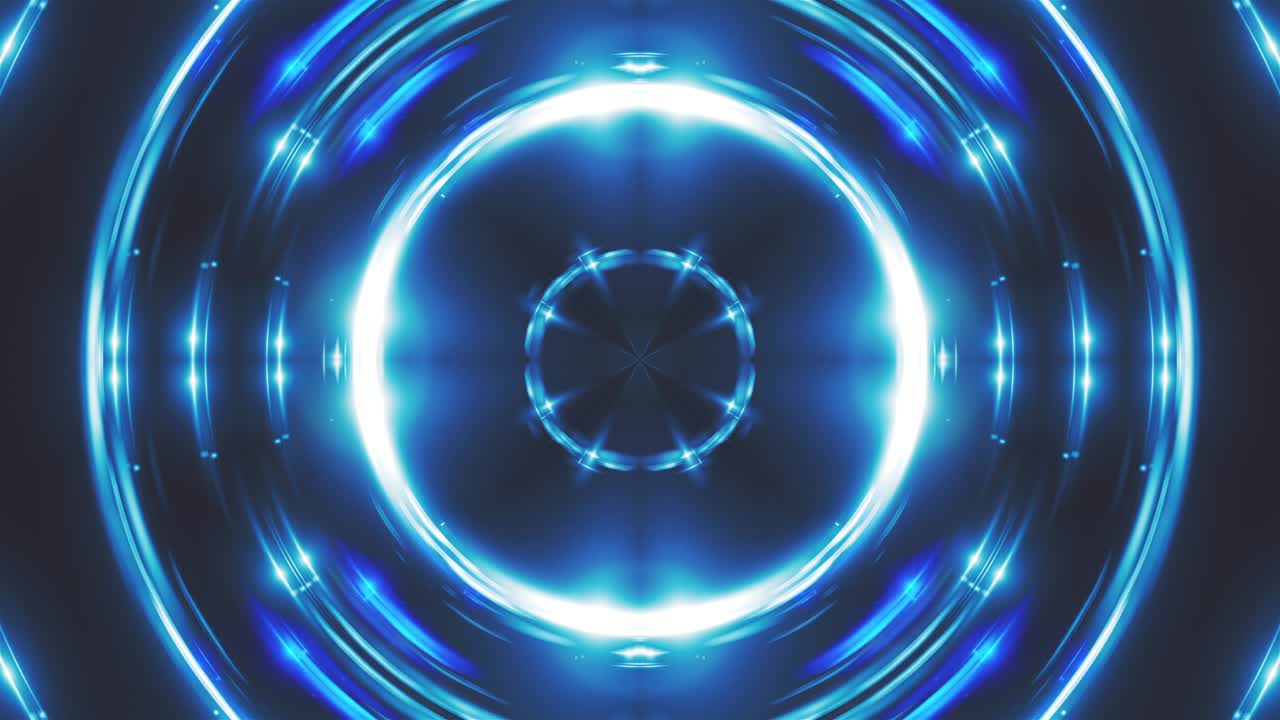 컴퓨터로 생성 된 프랙탈 블루, 박이는 파란 빛의 칼레도스코프 배경, 3d 렌더링