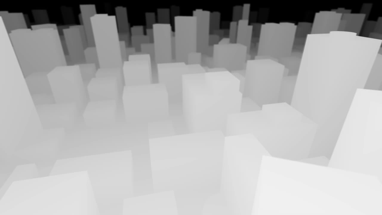 3D City Map Black and White pan