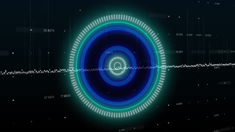 animation of scope scanning over data processing on black background