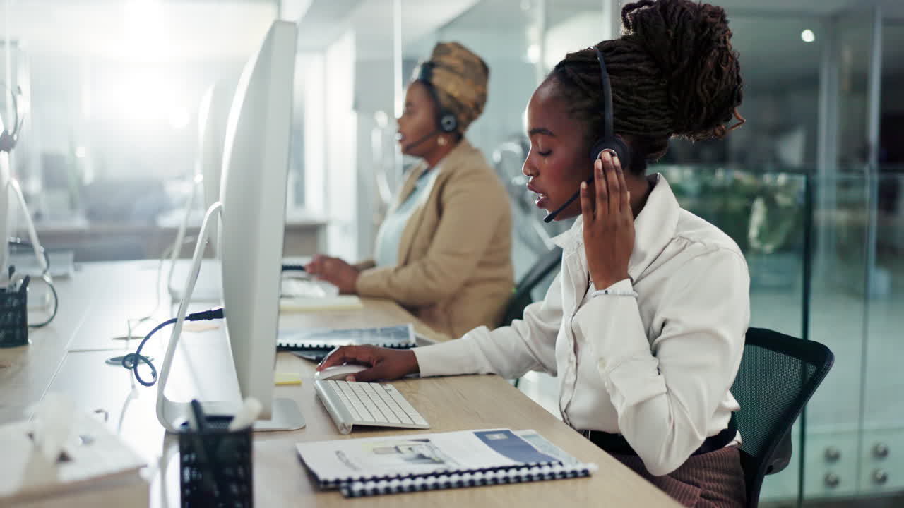 Women working at a call center