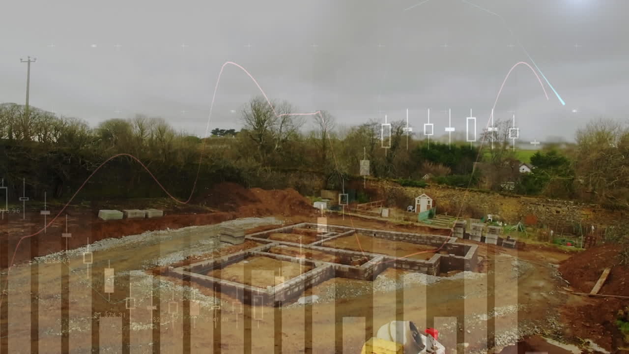 건설 현장 및 그래프