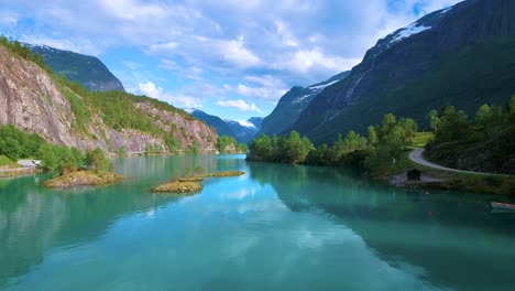 lovatnet lake beautiful nature norway.