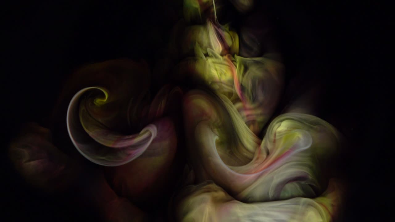 4K footage. Abstract Colorful Paint Ink Explode Diffusion Psychedelic.
