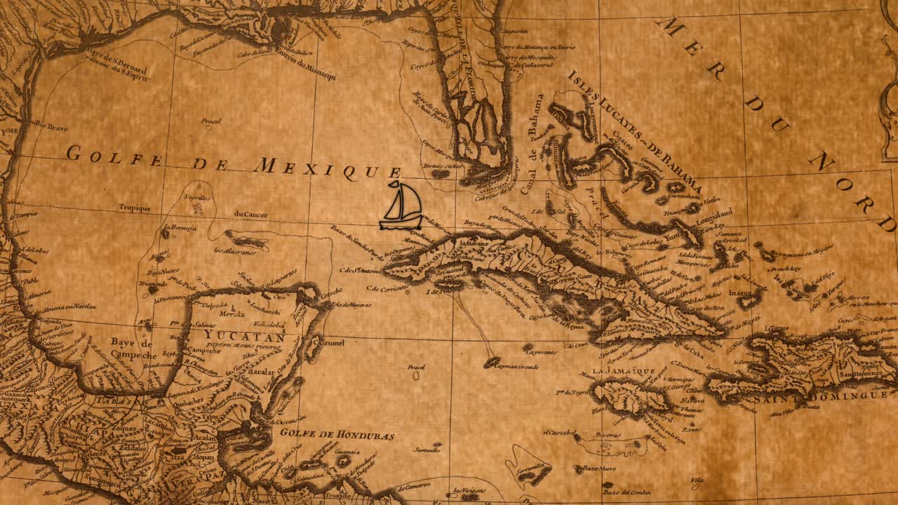 mapa histórico del golfo de méxico y el caribe