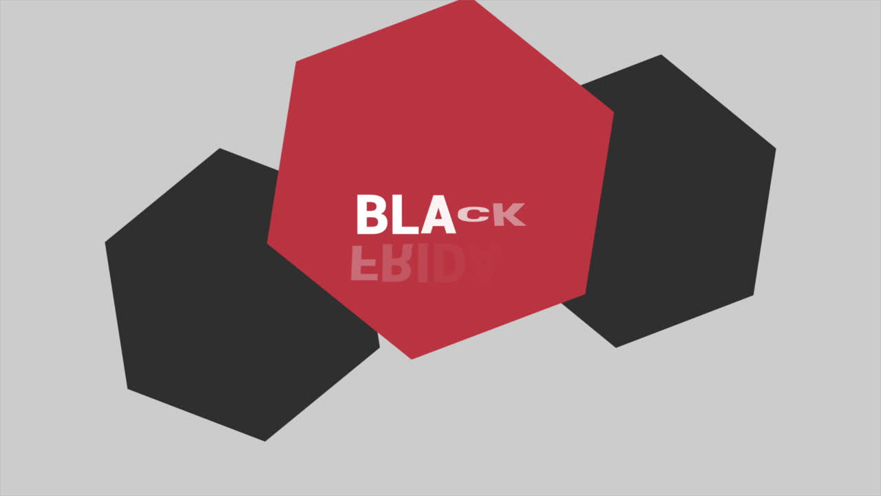 Modern Black Friday And Big Sale Text With Hexagons On White Gradient