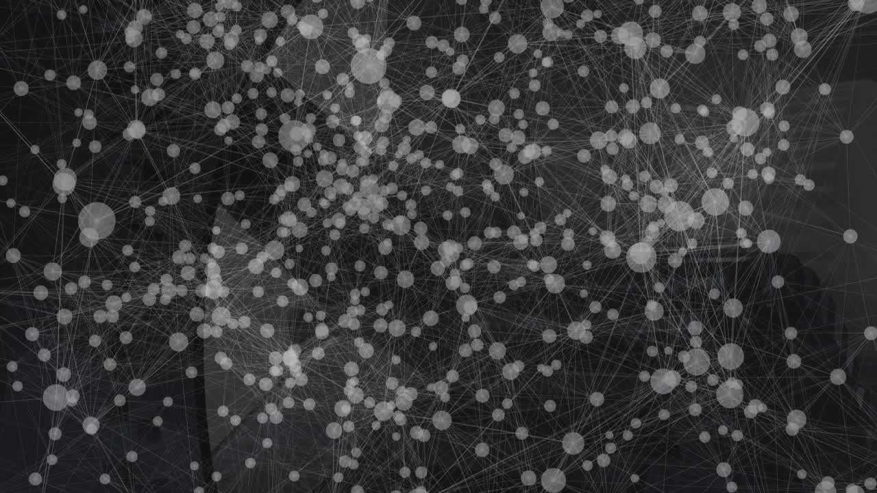 Animation of dna and molecules on black background