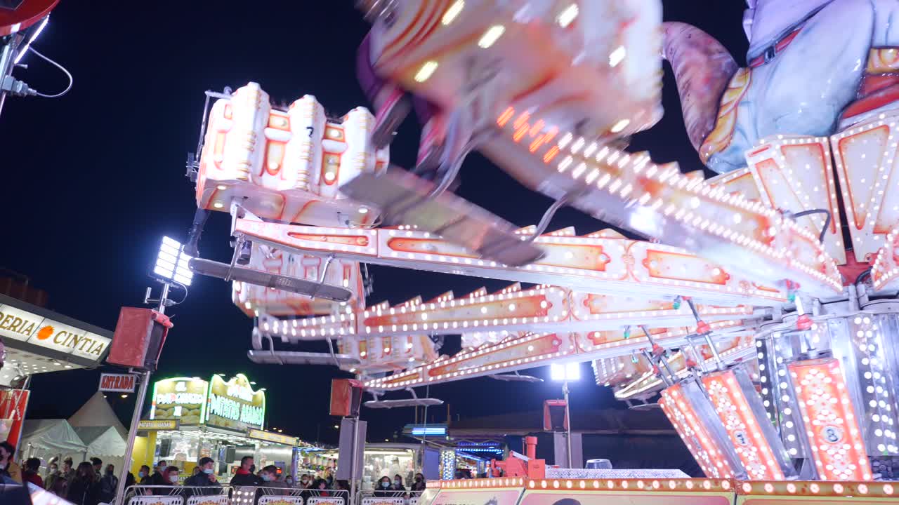 Night Amusement Rides at a Fair