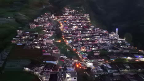 Aerial-view-of-Nepal-Van-Java-village-in-morning-dawn