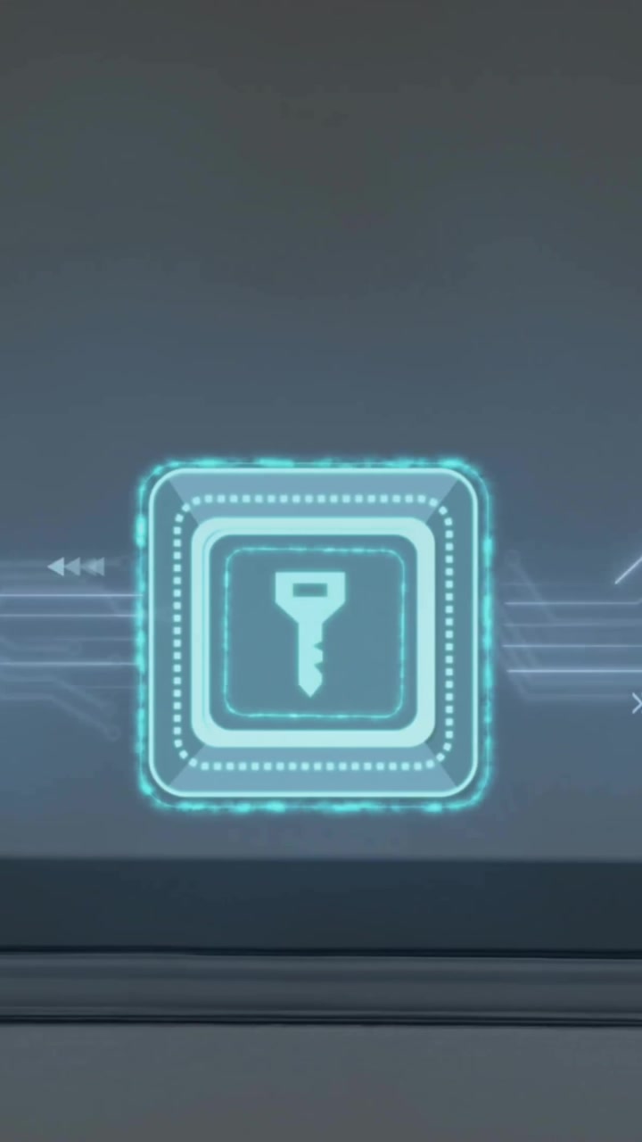 Animazione di chiave e rete di connessioni su sfondo grigio