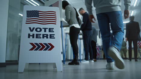 voting in a modern polling place