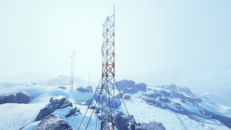 aerial view of antarctic station in antarctica