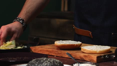 preparing a delicious burger