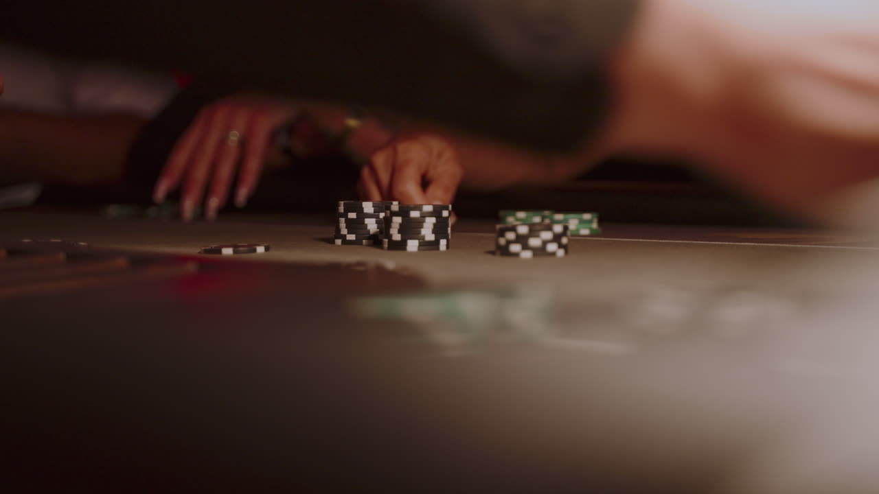 Poker Game at a Casino Table