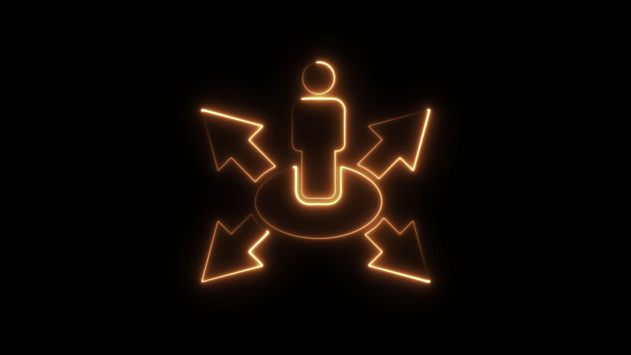 Person with Directional Arrows