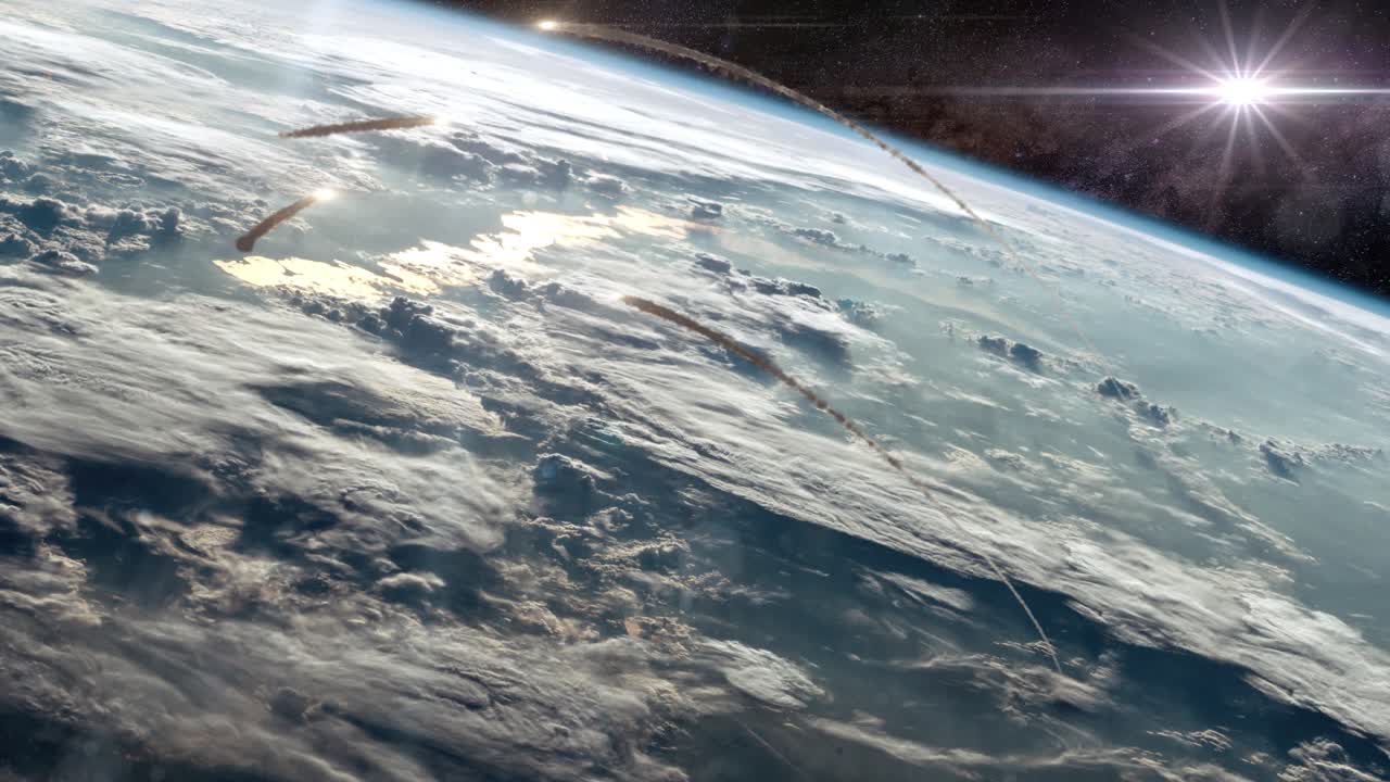World War Three - Nuclear War Seen From Orbit of Planet Earth