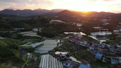 general landscape view of the brinchang district within the cameron highlands area of malaysia