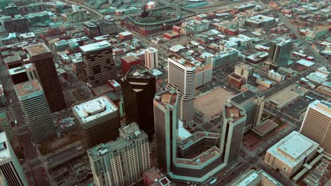 Aerial-drone-view-of-Denver,-Colorado