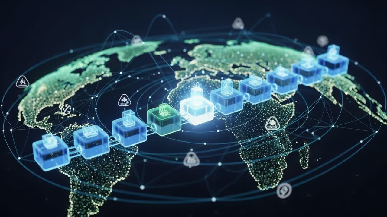 Exploring the Digital Landscape of Blockchain Technology: A Visual Representation of Global Connectivity and Secure Transactions