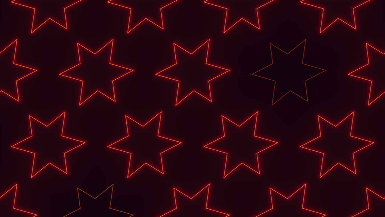 una estrella roja de neón en un fondo negro