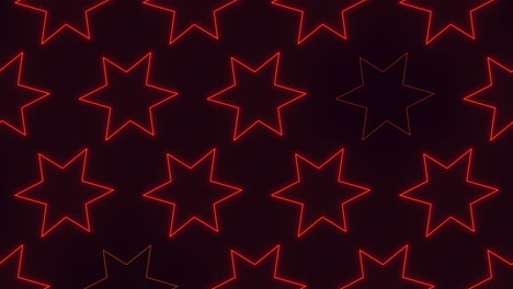 Estrellas-De-Neón-Rojas-Sobre-Un-Fondo-Negro