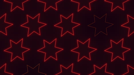 a neon red stars on a black background