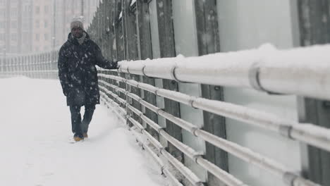 sad man walking on the street