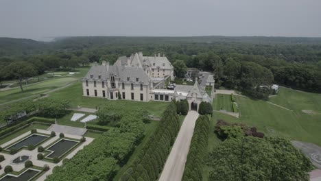 oheka castle aerial view long island, ny 4k