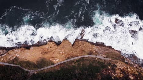 sydney australia bouddi beach drone birdseye pan left