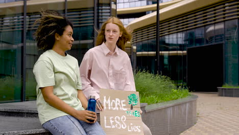 two friends talking after a protest 1