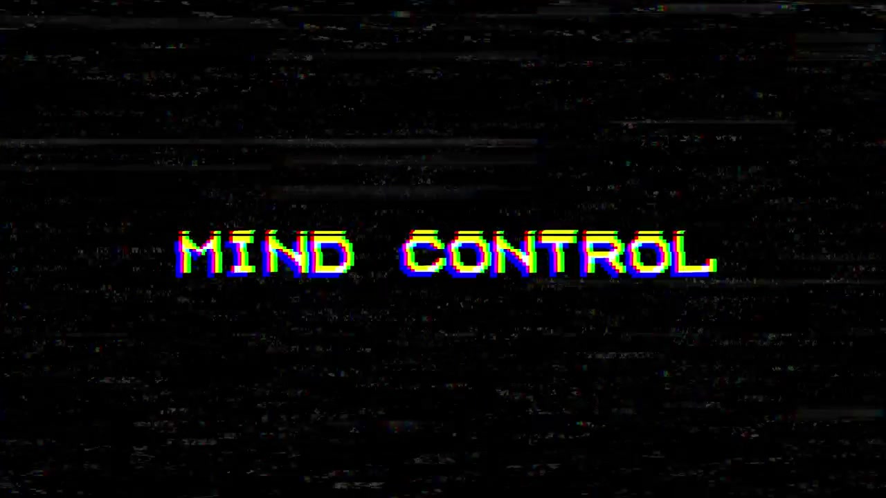 Mind Control Text with Digital Glitch and Static Effect