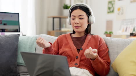 video meeting, asian woman