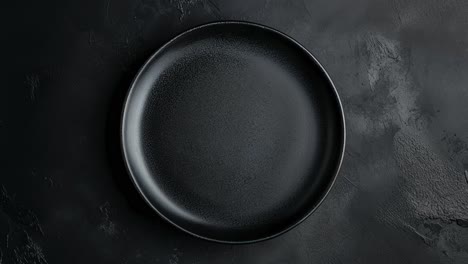 black plate on a black background