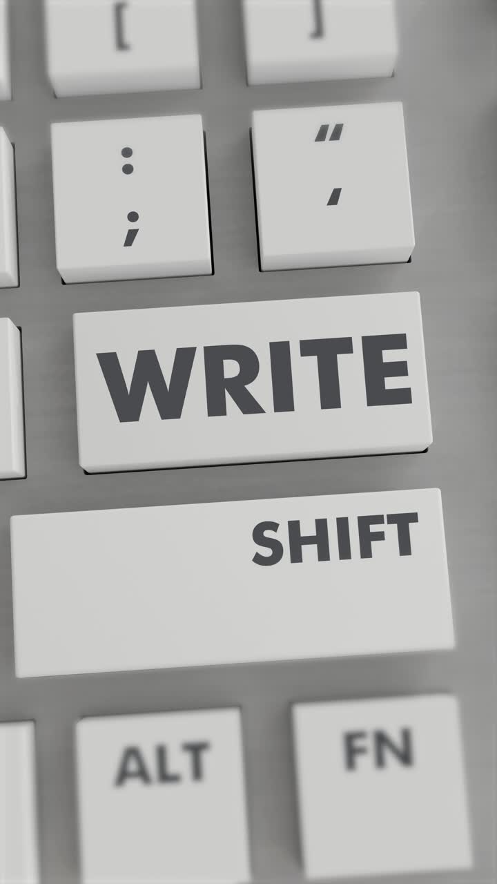 presión del botón de escritura en el teclado vídeo vertical