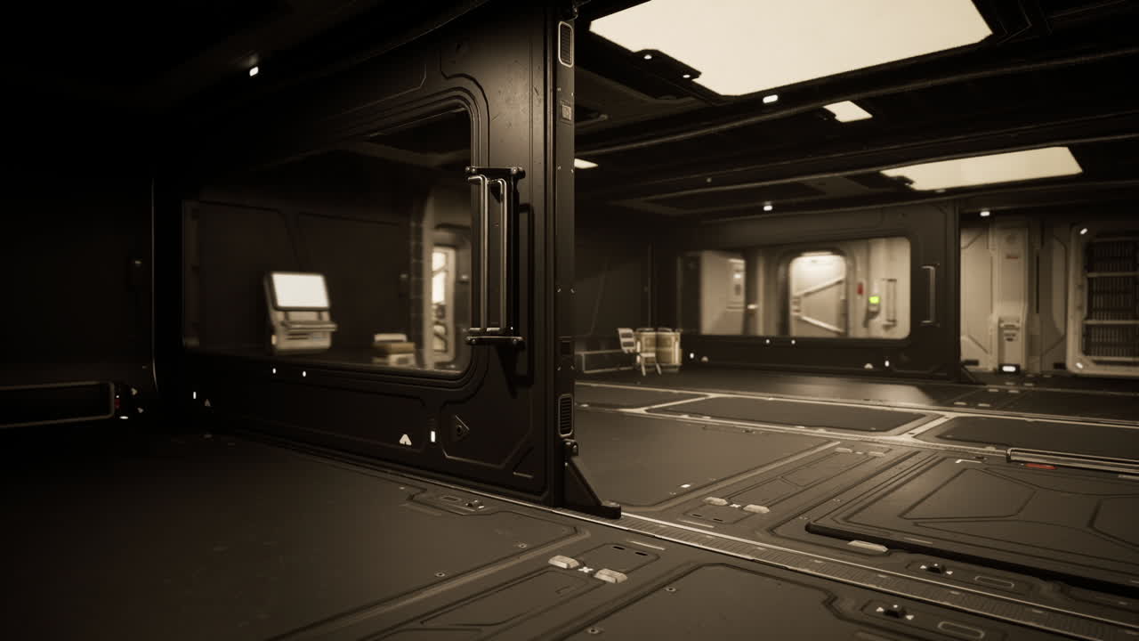 Interno futuristico di una nave spaziale