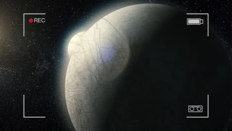 arte cósmico, papel tapiz de ciencia ficción. belleza del espacio profundo. miles de millones de galaxias en el universo. planeta gigante gaseoso, cámara rec. belleza del espazo profundo. millones de galaxias en el universo. increíblemente hermoso. ganímedes