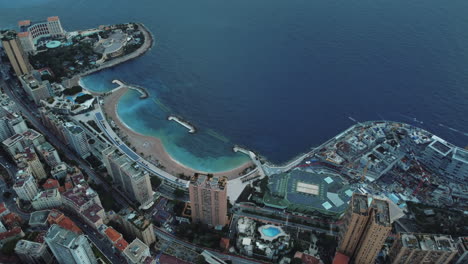 aerial view of monaco cityscape and beach