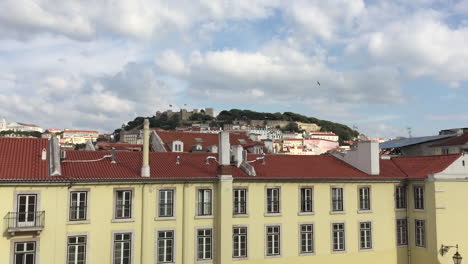 view from rossio railway station to castelo de são jorge
