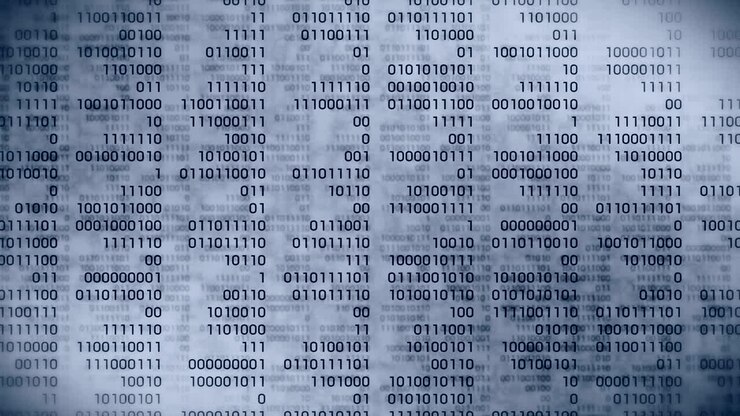 İkili kod gri arka plan. Dijital teknoloji döngü animasyonu ile web çevrimiçi akışı. Sıfır ve bir sayısı. Bilgisayar ağı.