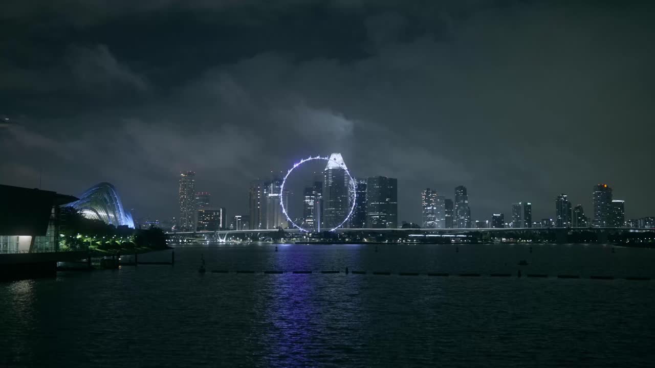 Time lapse of Singapore's nightscape from Marina Barrage