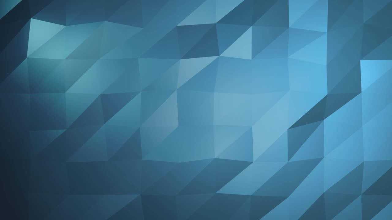 superficie poligonal abstracta azul que se mueve en animación 3d sin costuras en 4k. ultra hd