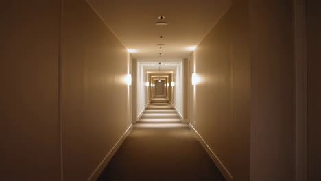 a long, well-lit hallway in a modern building