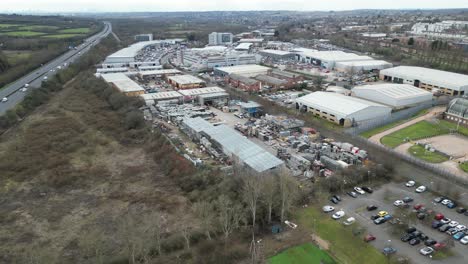 debden essex uk industrial estate drone, aerial, view from air, birds eye view