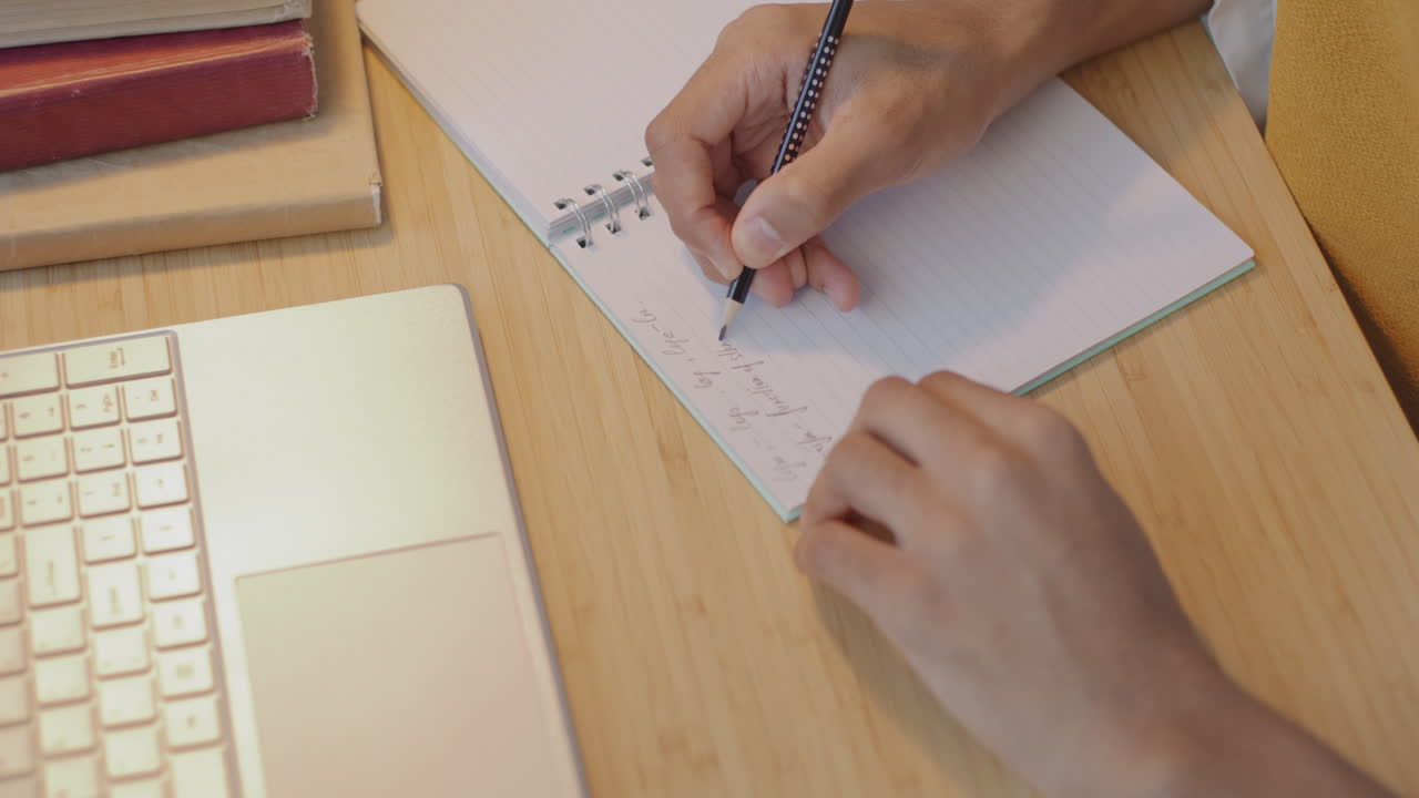 Student Studying at Desk